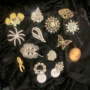 Vintage  Gold and Silver Brooches